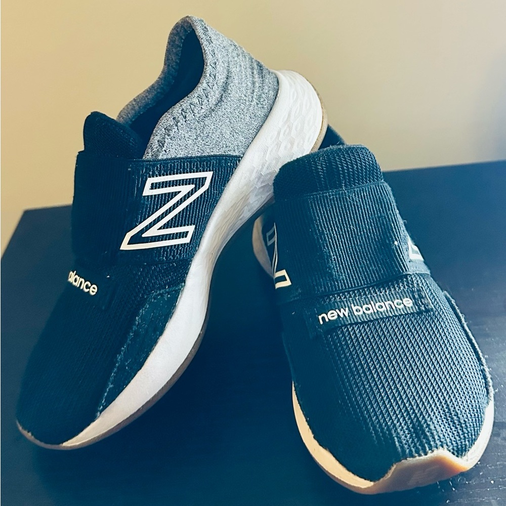 New Balance Kids Slip-On Sneakers in Black and Gray